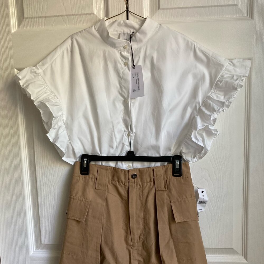ruffled cotton poplin shirt